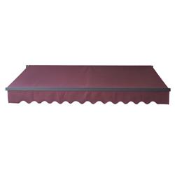 Ab12x10burg37 12 X 10 Ft. Black Frame Retractable Home Patio Canopy Awning, Burgundy