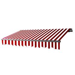 Ab12x10rwstr05 12 X 10 Ft. Black Frame Retractable Home Patio Canopy Awning, Red & White
