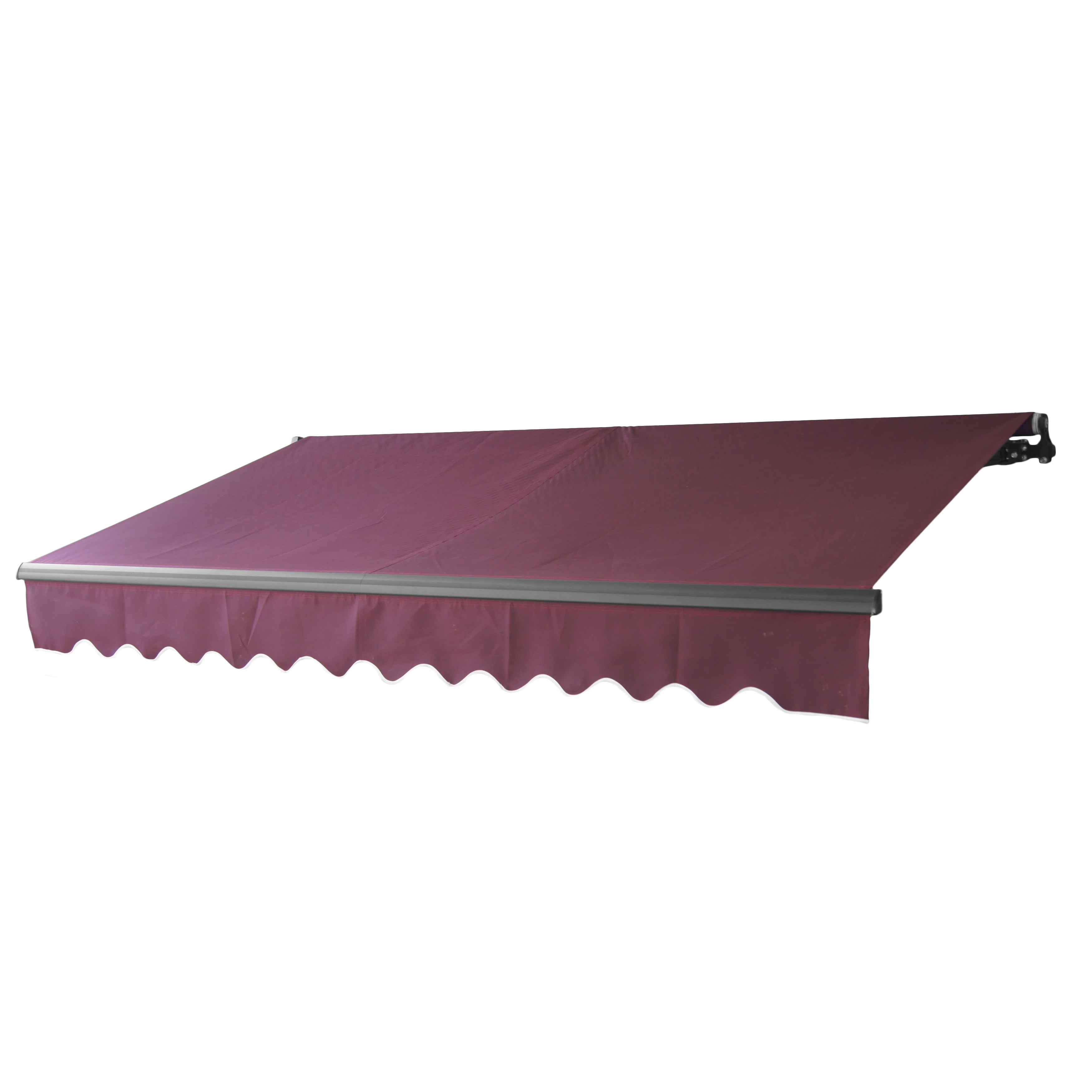 Ab13x10burg37 13 X 10 Ft. Black Frame Retractable Home Patio Canopy Awning, Burgundy