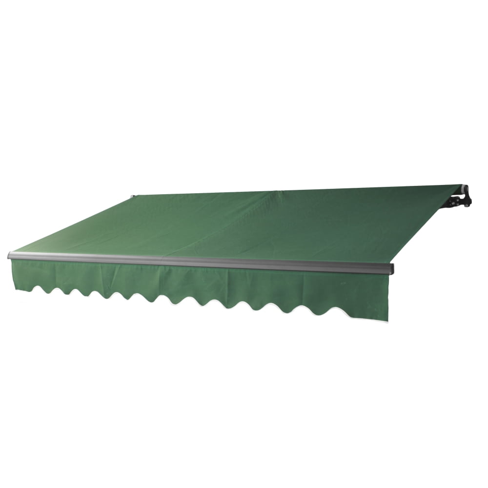 Abm20x10green39-unb 20 X 10 Ft. Motorized Black Frame Retractable Home Patio Canopy Awning, Green