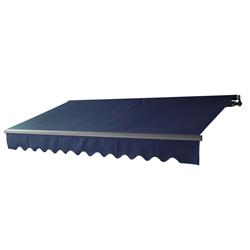 Abm10x8blue30-unb 10 X 8 Ft. Motorized Black Frame Retractable Home Patio Canopy Awning, Blue