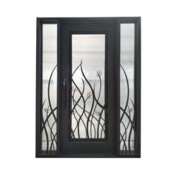 Idq7296bz05-unb 72 X 96 In. Iron Square Top Tall Grass Door With Frame & Threshold, Aged Bronze