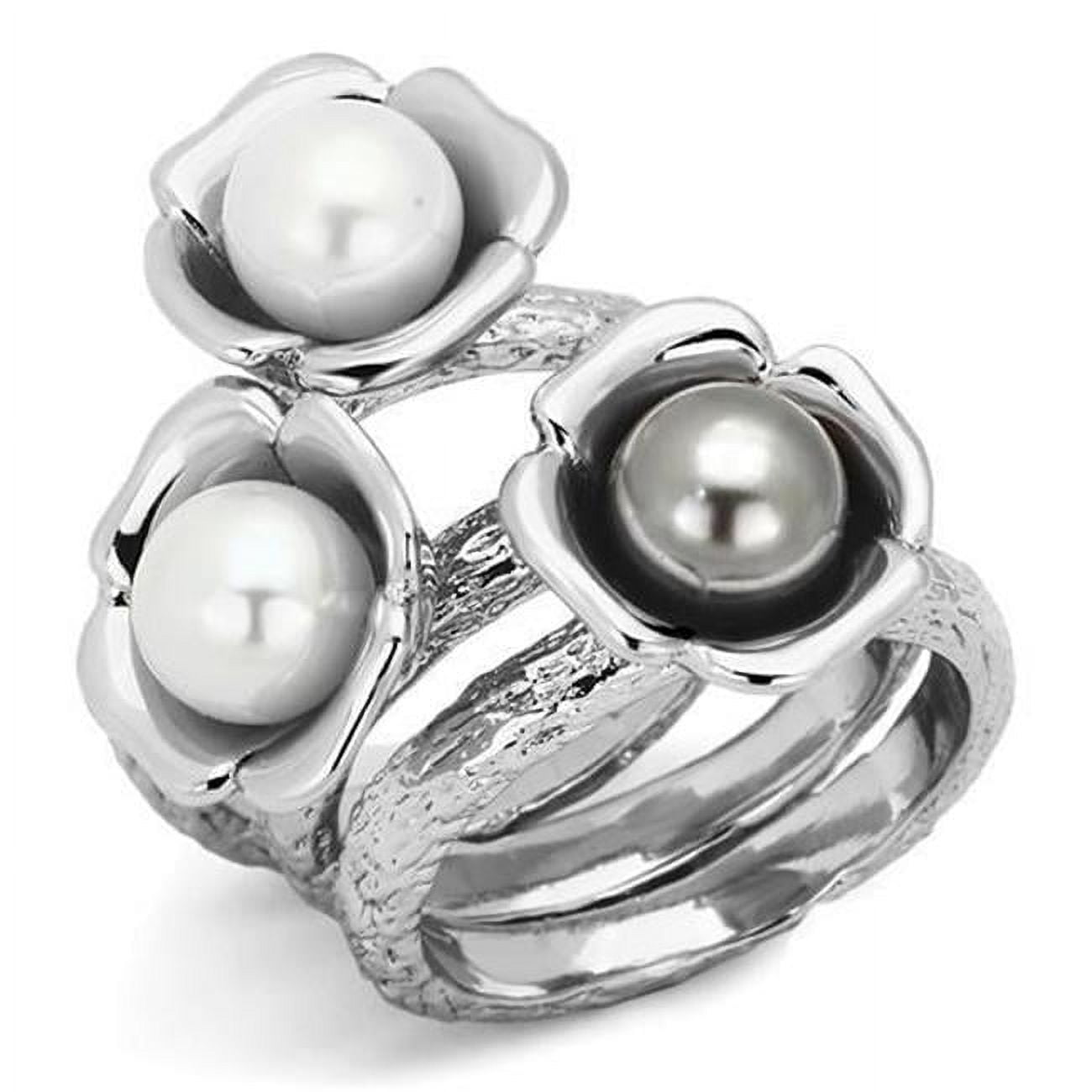 Women High Polished Stainless Steel Ring with Synthetic in Multi Color - Size 7