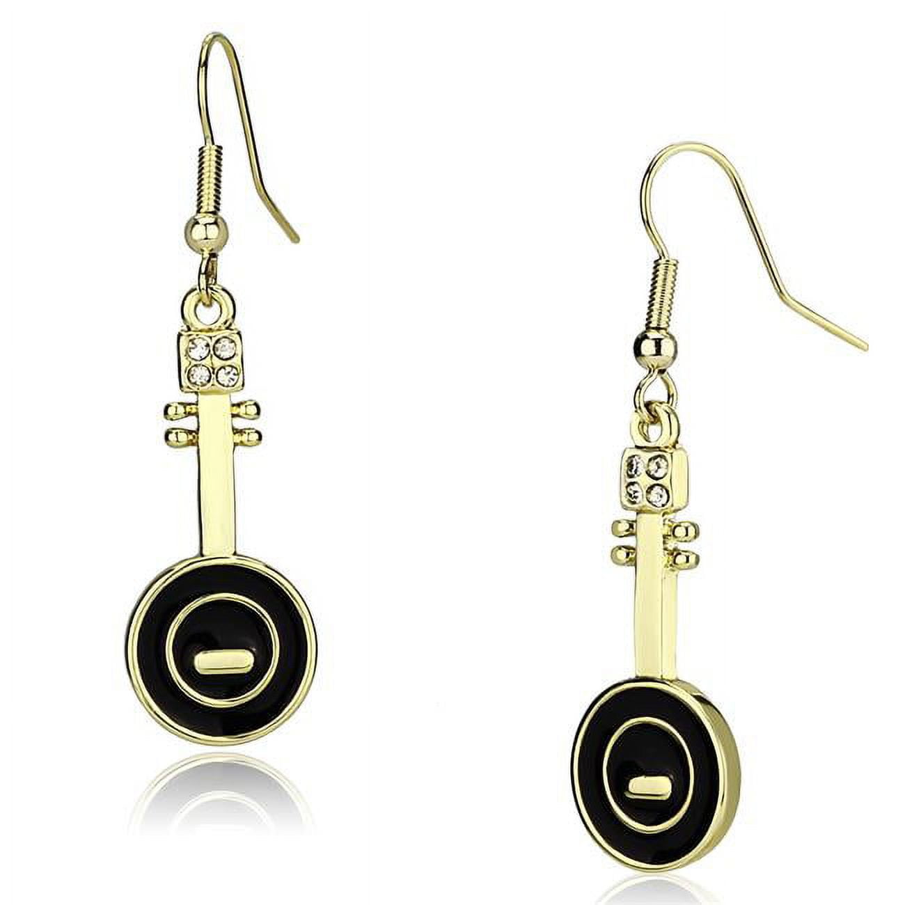 LO2746 Women Gold Iron Earrings with Top Grade Crystal in Clear