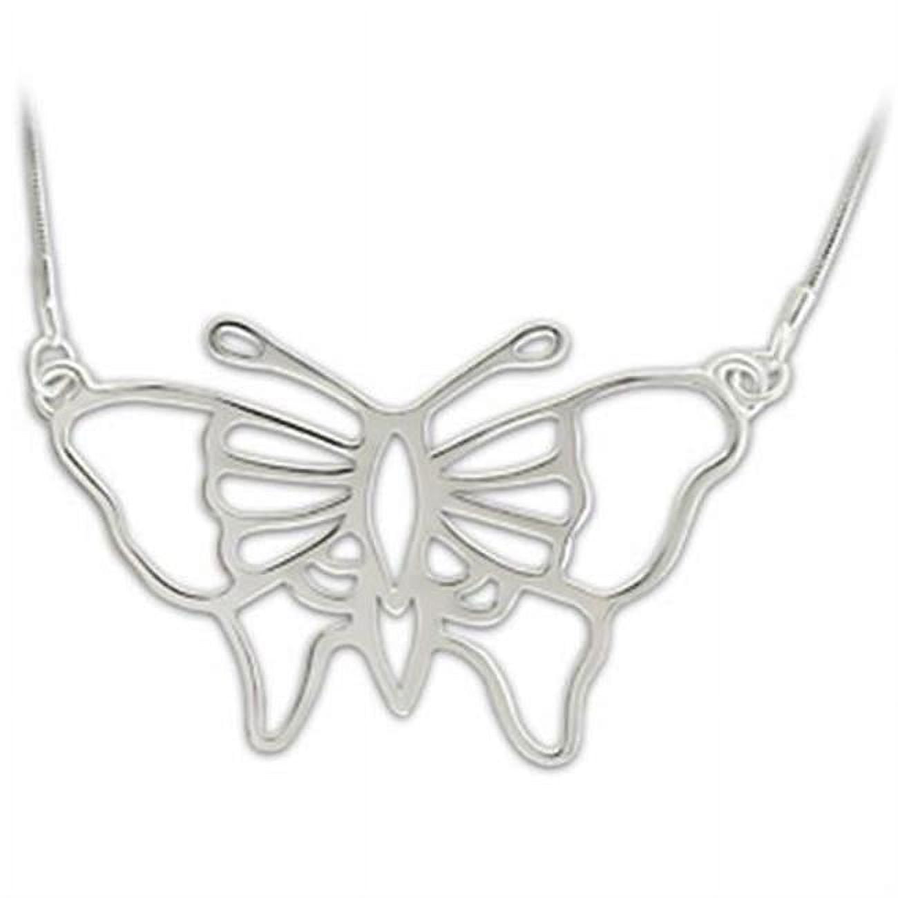 LO343-16 Women Silver Brass Chain Pendant with No Stone in No Stone - 16 in.