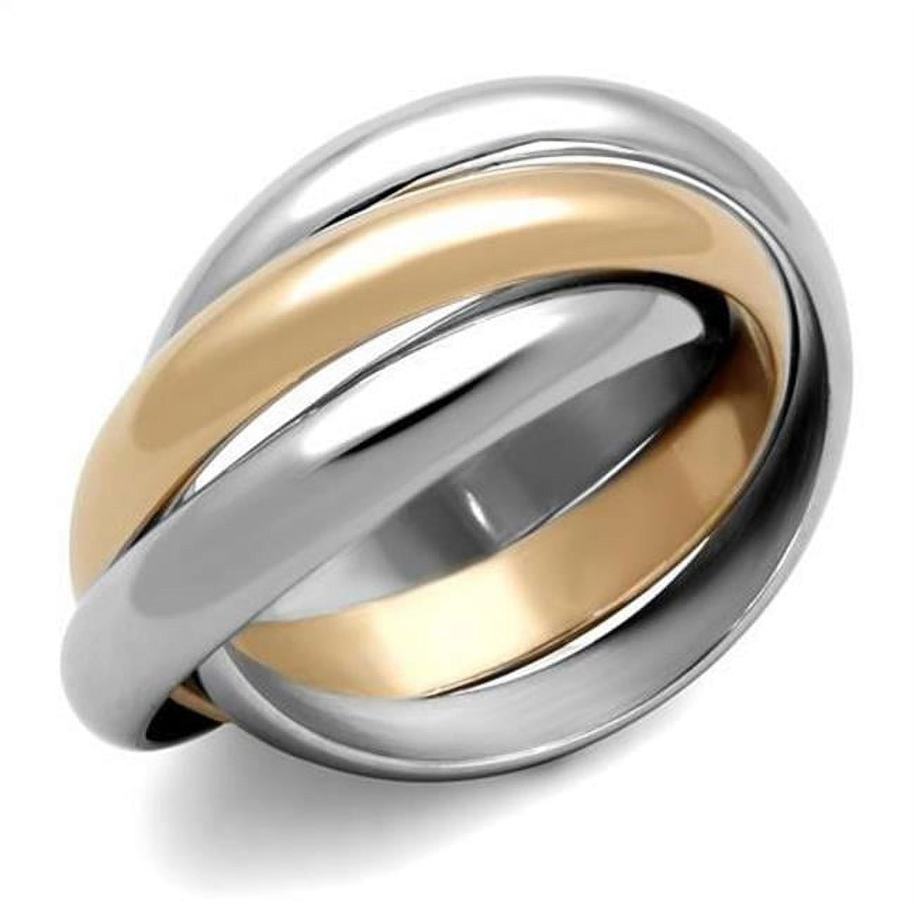 Women Two-Tone IP Rose Gold Stainless Steel Ring with No Stone in No Stone - Size 5