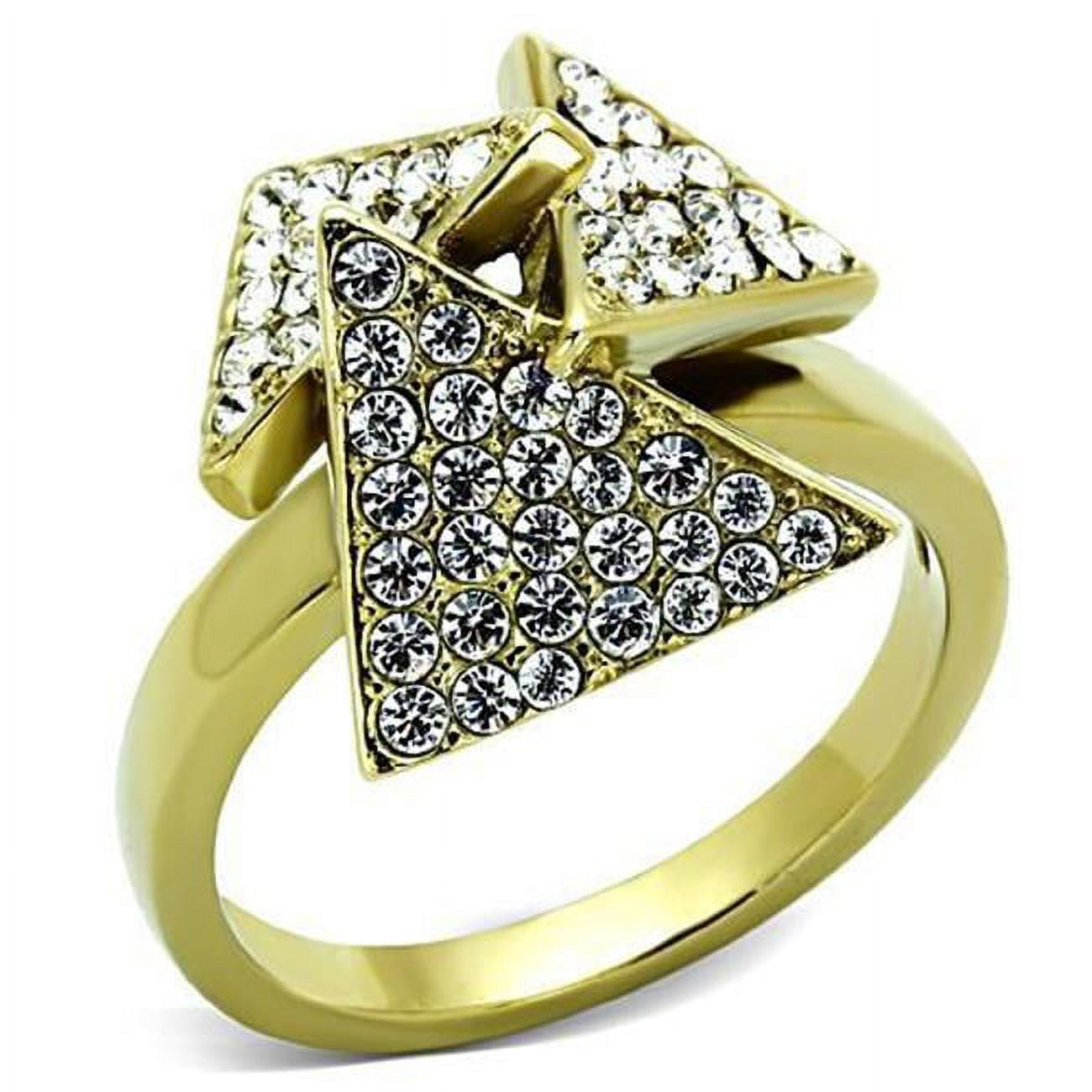 TK1485-6 Women IP Gold Stainless Steel Ring with Top Grade Crystal in Clear - Size 6