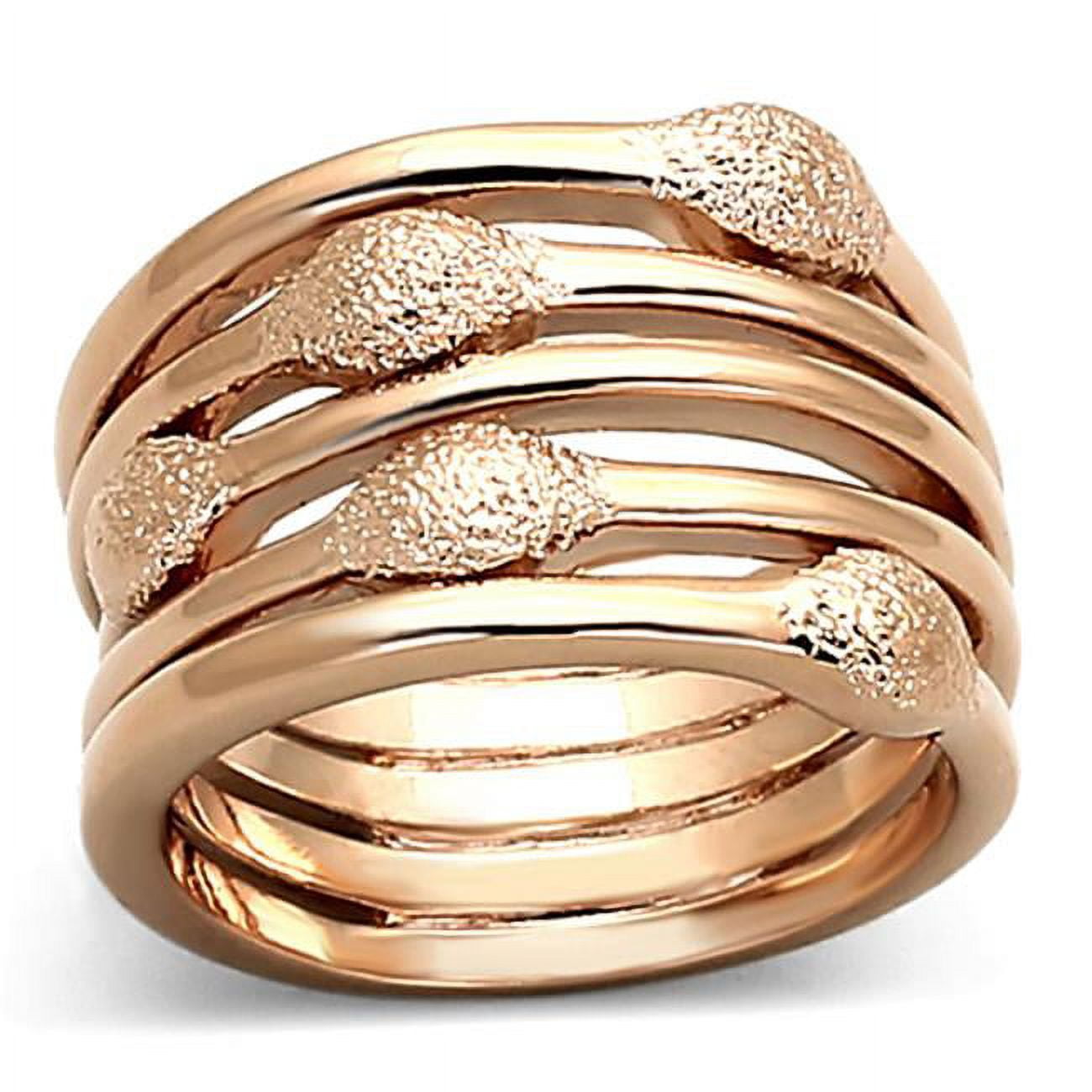 LOA899-5 Women Rose Gold Brass Ring with No Stone in No Stone - Size 5