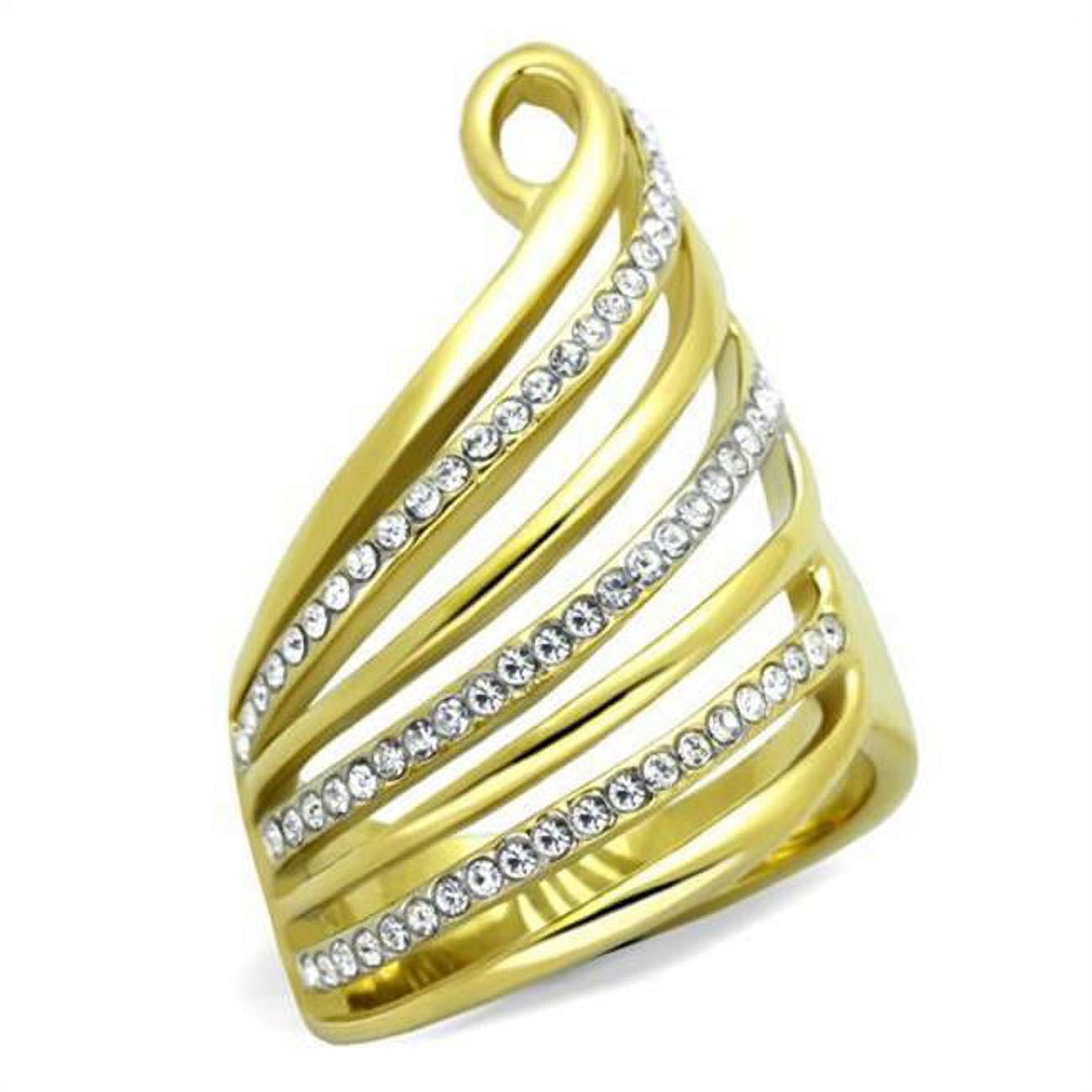 UPC 719583032659 product image for TK1909-10 Women Two-Tone IP Gold Stainless Steel Ring with Top Grade Crystal in  | upcitemdb.com