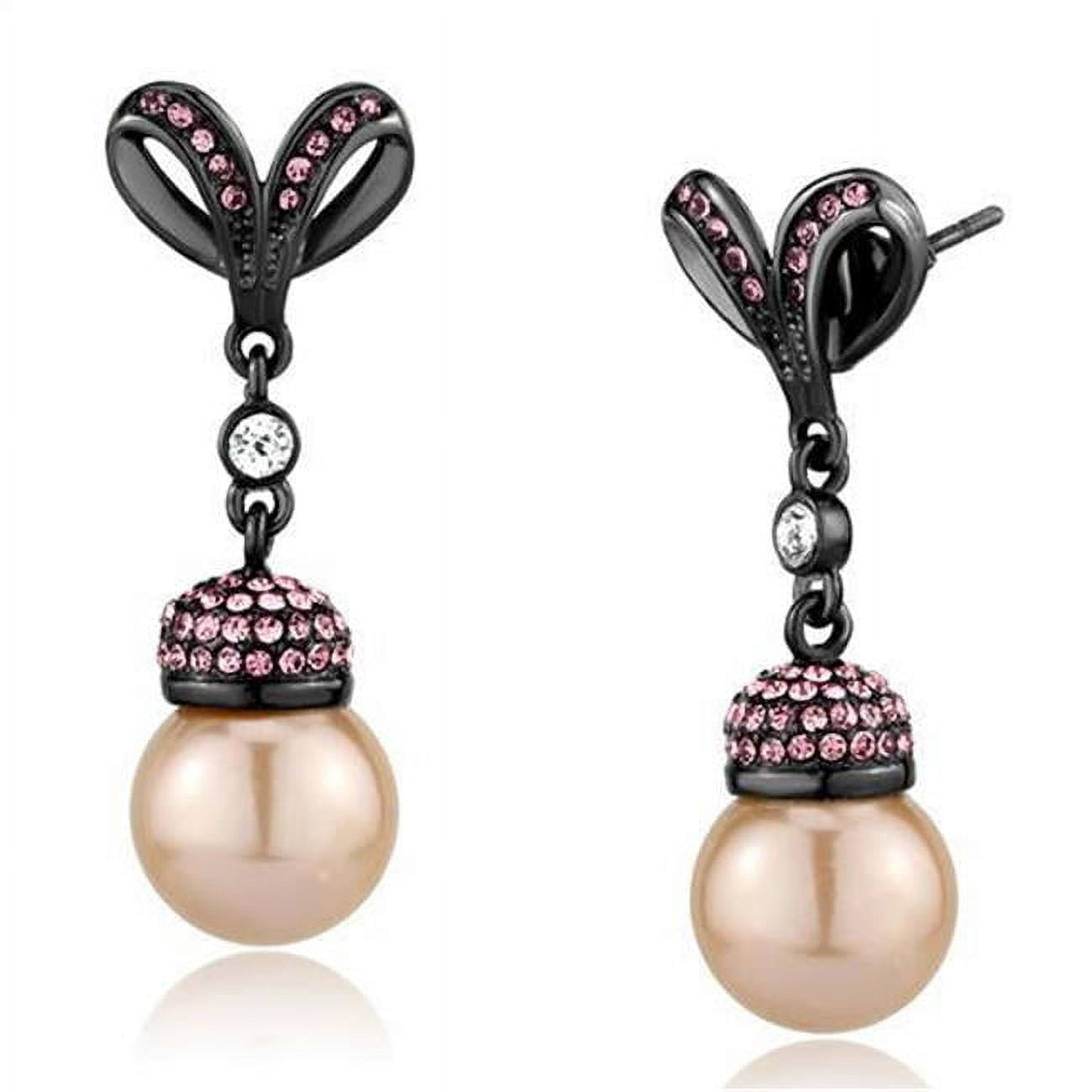TK2710 Women IP Light Black Stainless Steel Earrings with Synthetic in Rose