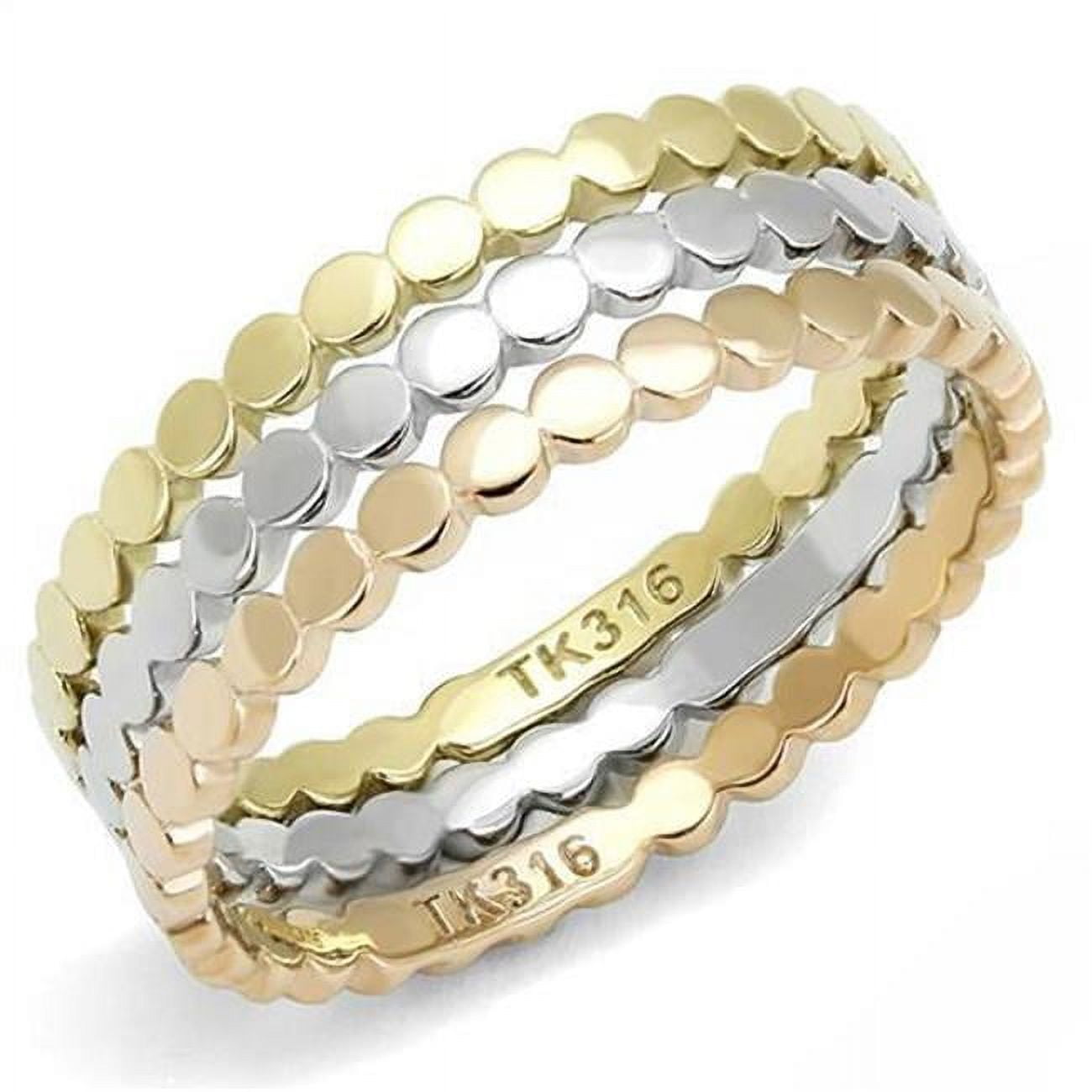 Women IP Gold & IP Rose Gold Stainless Steel Ring with No Stone in No Stone - Size 9
