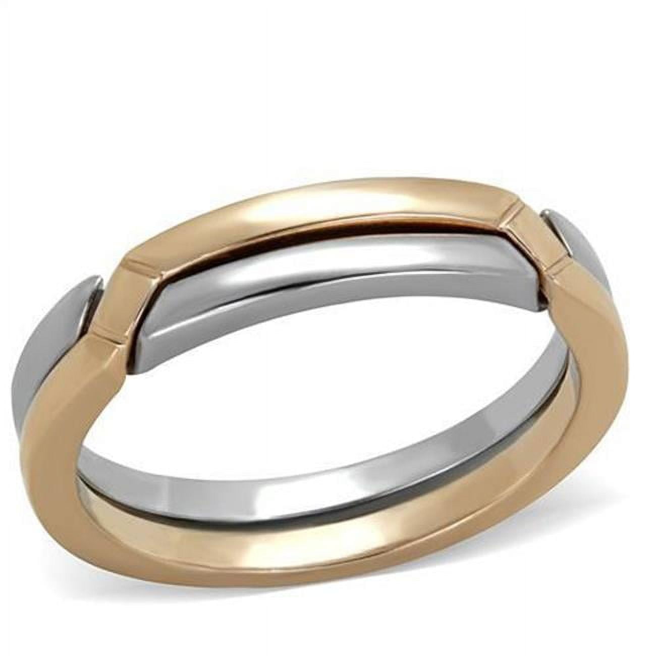 Women Two-Tone IP Rose Gold Stainless Steel Ring with No Stone in No Stone - Size 10