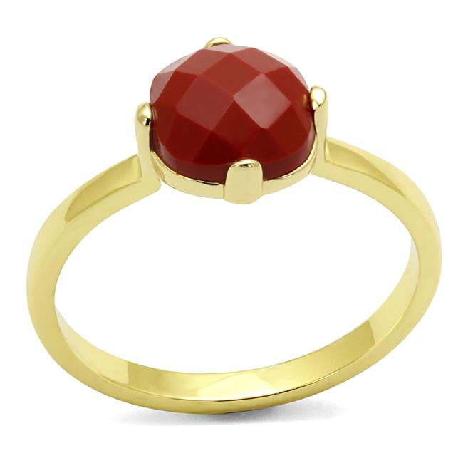 Women Flash Gold Brass Ring with Synthetic in Siam - Size 6