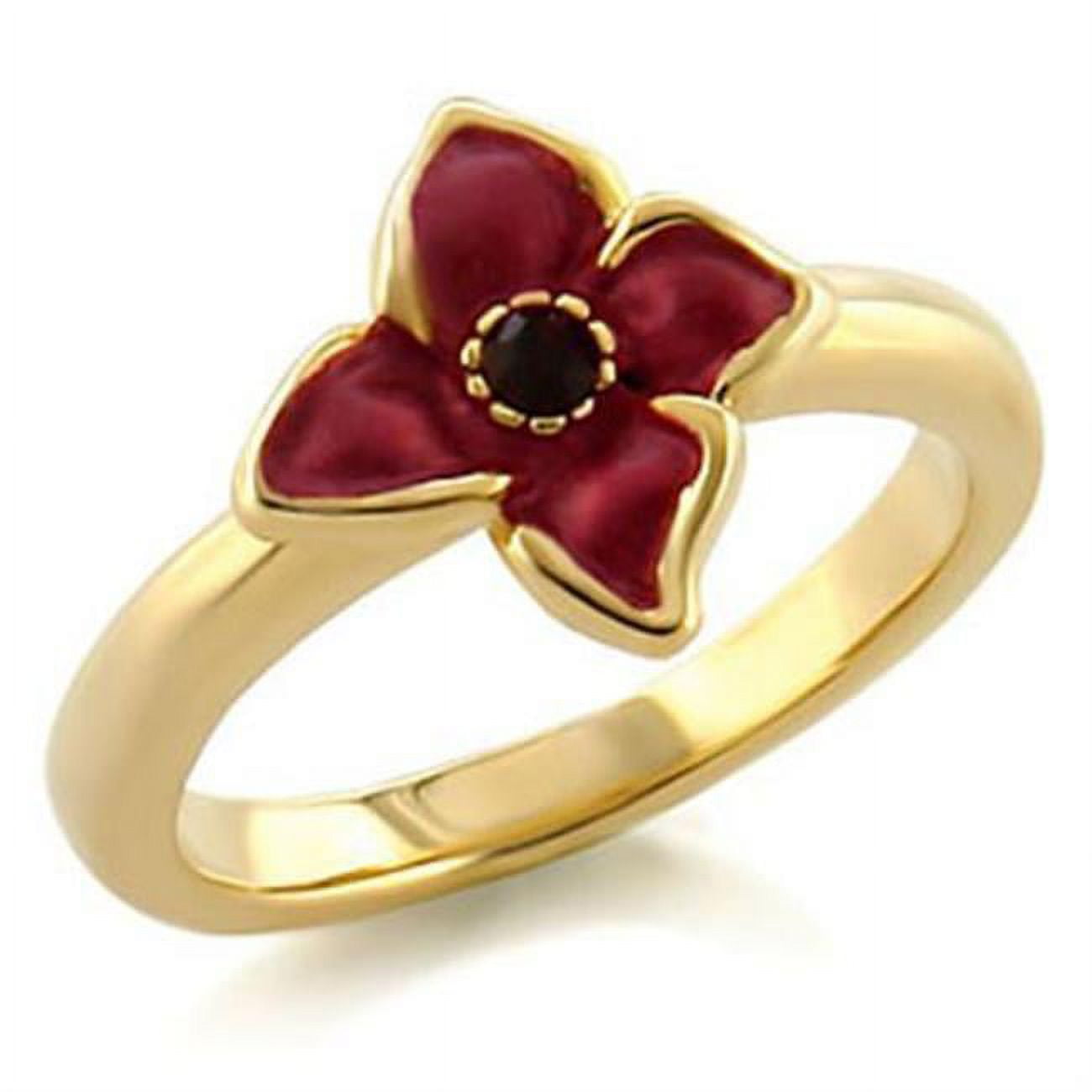 Women Gold White Metal Ring with Top Grade Crystal in Siam - Size 6