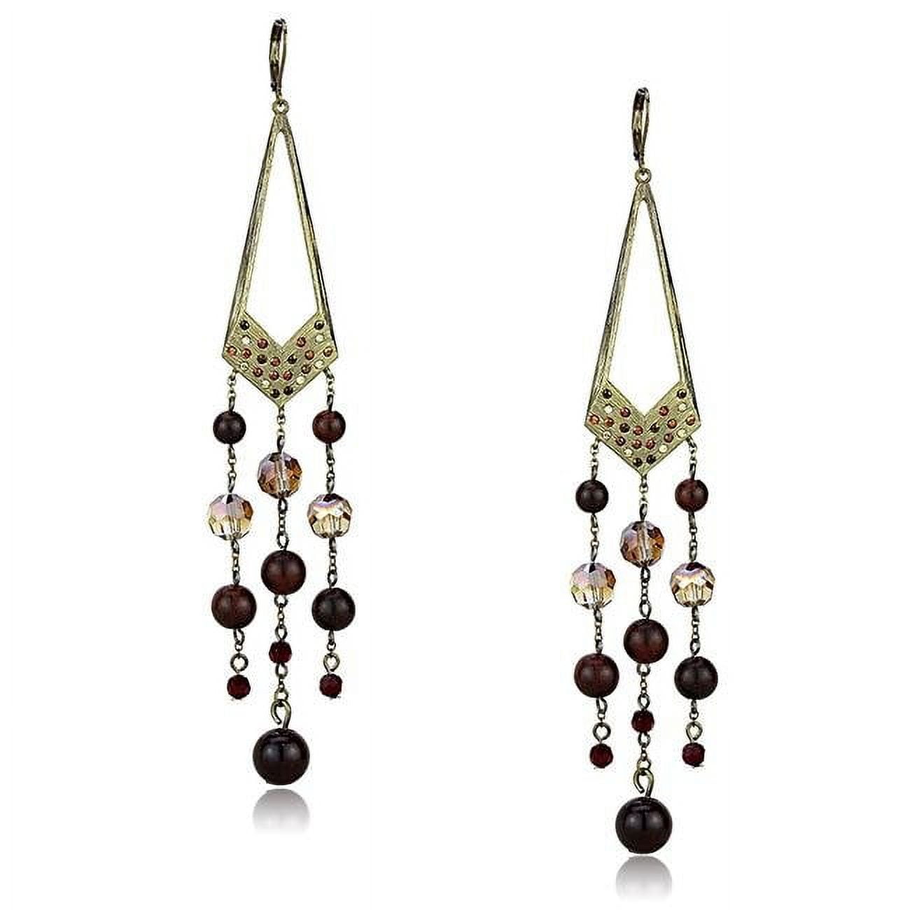 LO4186 Women Antique Copper Brass Earrings with Assorted in Multi Color