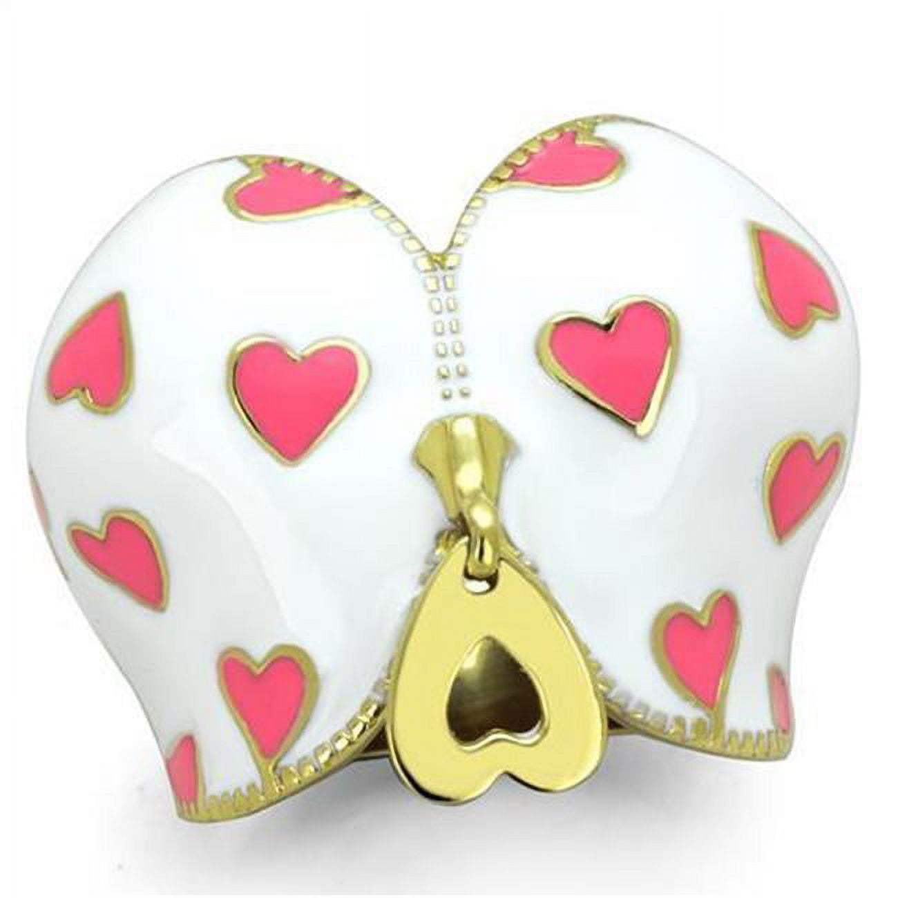 Women IP Gold Stainless Steel Ring with Epoxy in Multi Color - Size 7