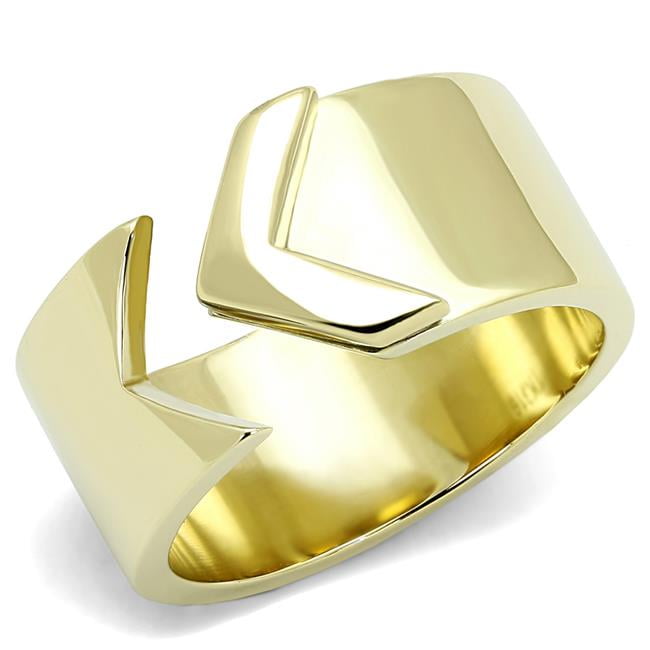 Women IP Gold Stainless Steel Ring with No Stone in No Stone - Size 5