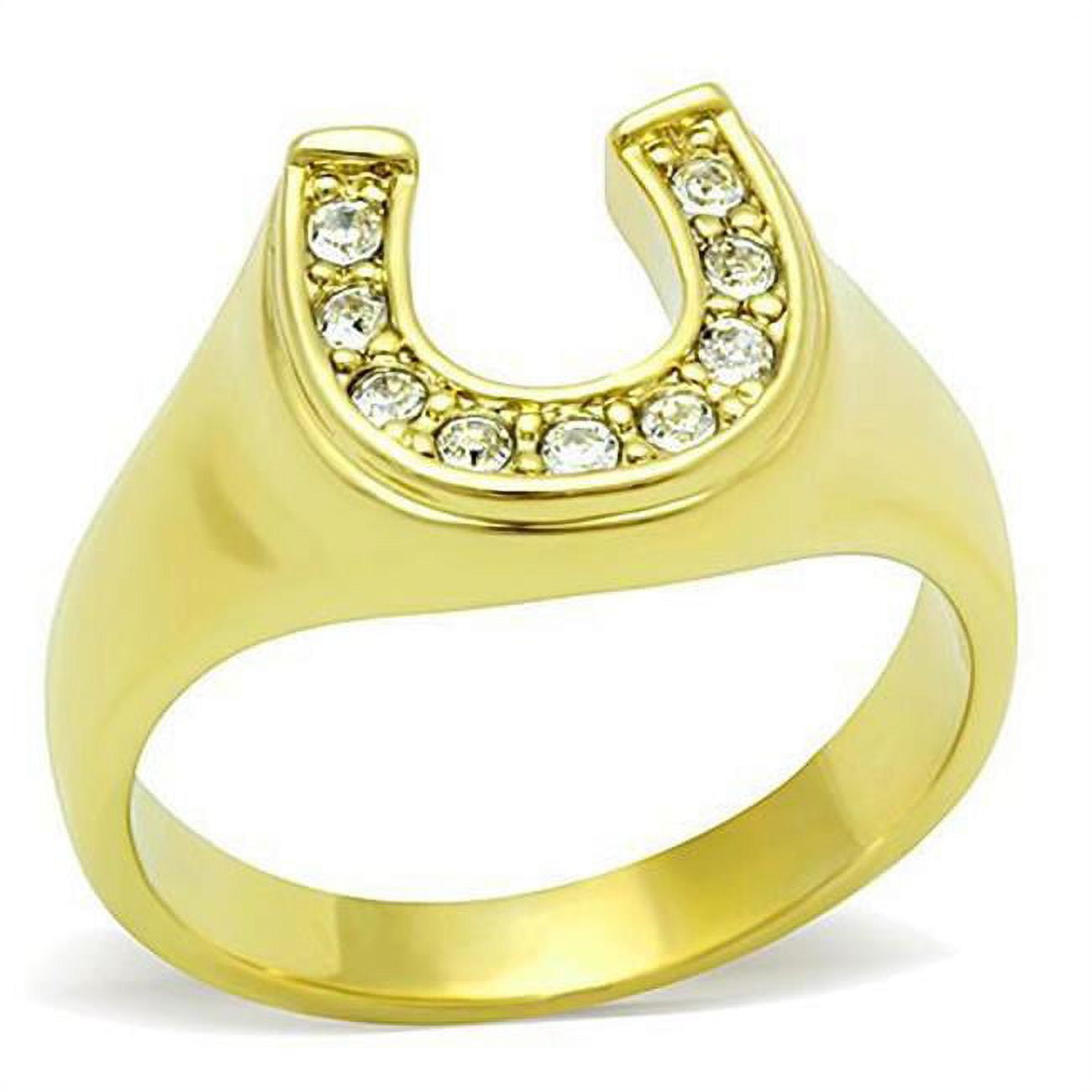 TK10616G-9 Women IP Gold Stainless Steel Ring with Top Grade Crystal in Clear - Size 9