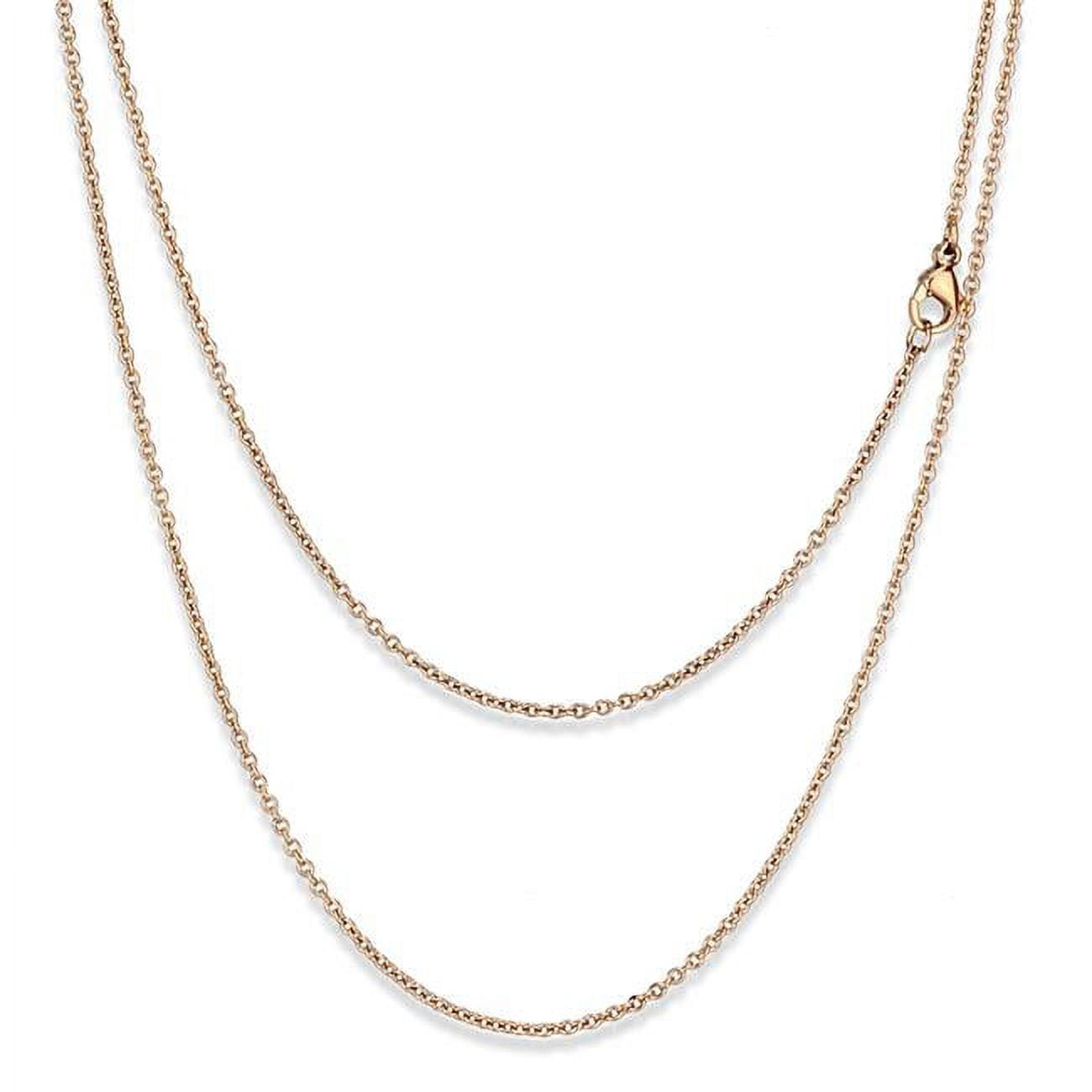 Women IP Rose Gold Stainless Steel Chain with No Stone in No Stone - 18 in.