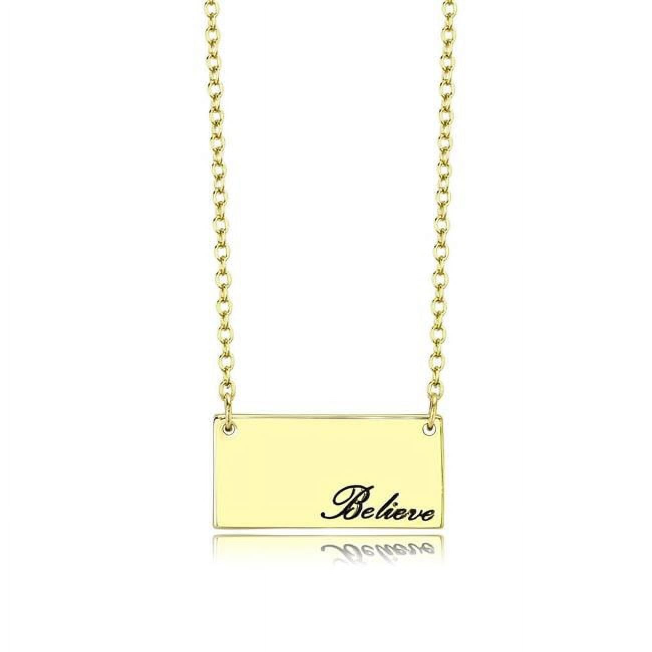 LO4700-16Plus3 Women Flash Gold Brass Necklace with Top Grade Crystal in Clear - 16 & 3 in.