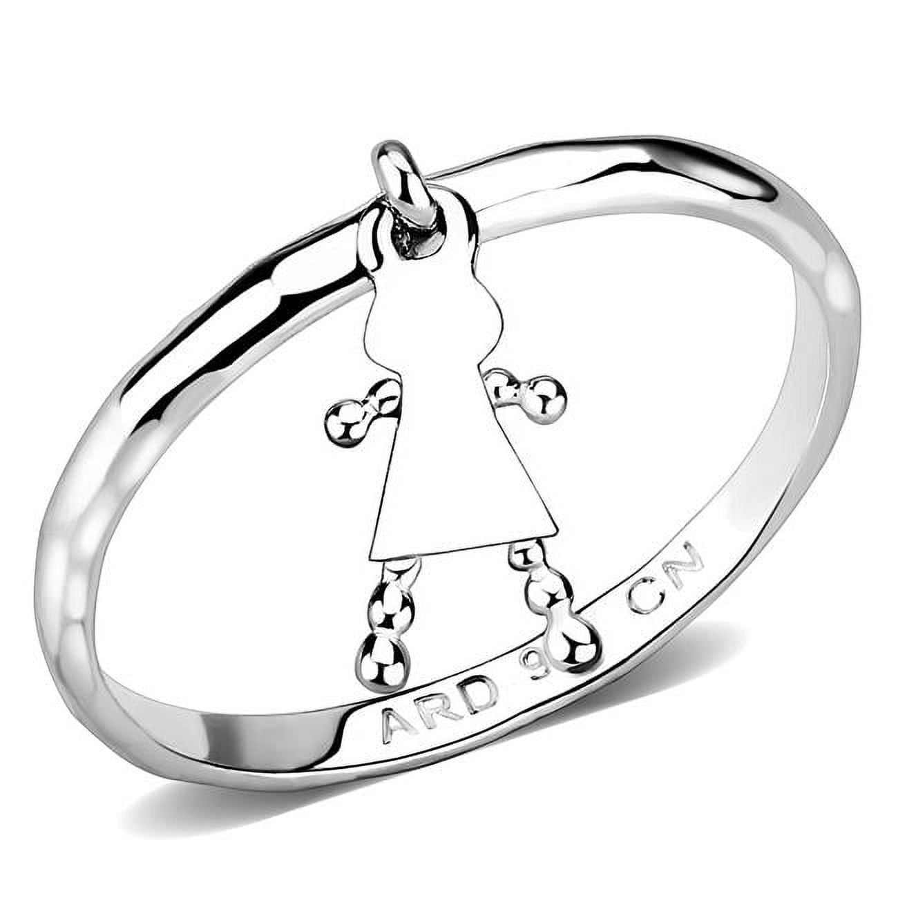 LOS327-8 Women Silver 925 Sterling Silver Ring with No Stone in No Stone - Size 8