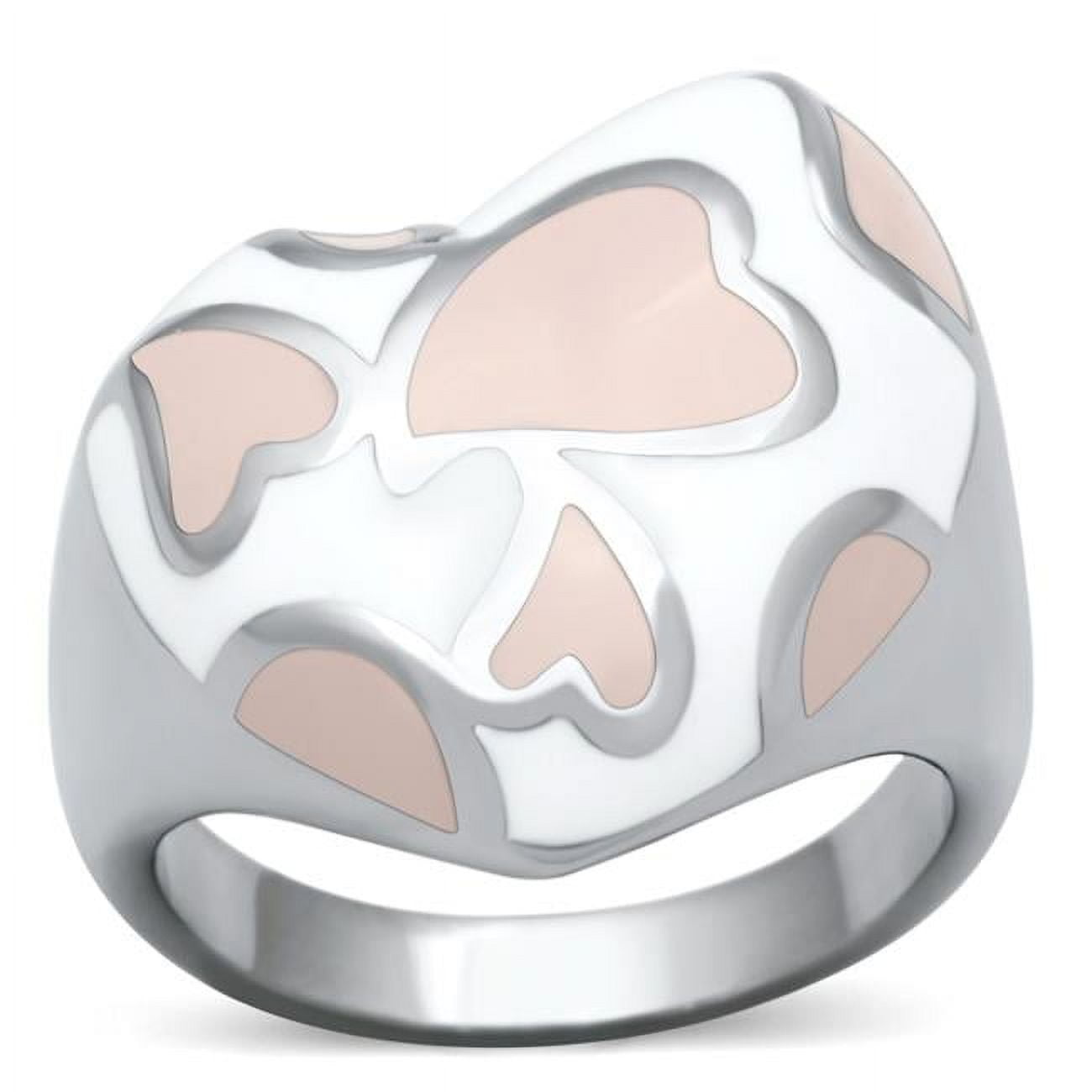 High Polished No Plating Stainless Steel Ring with Epoxy, Multi Color - Size 5