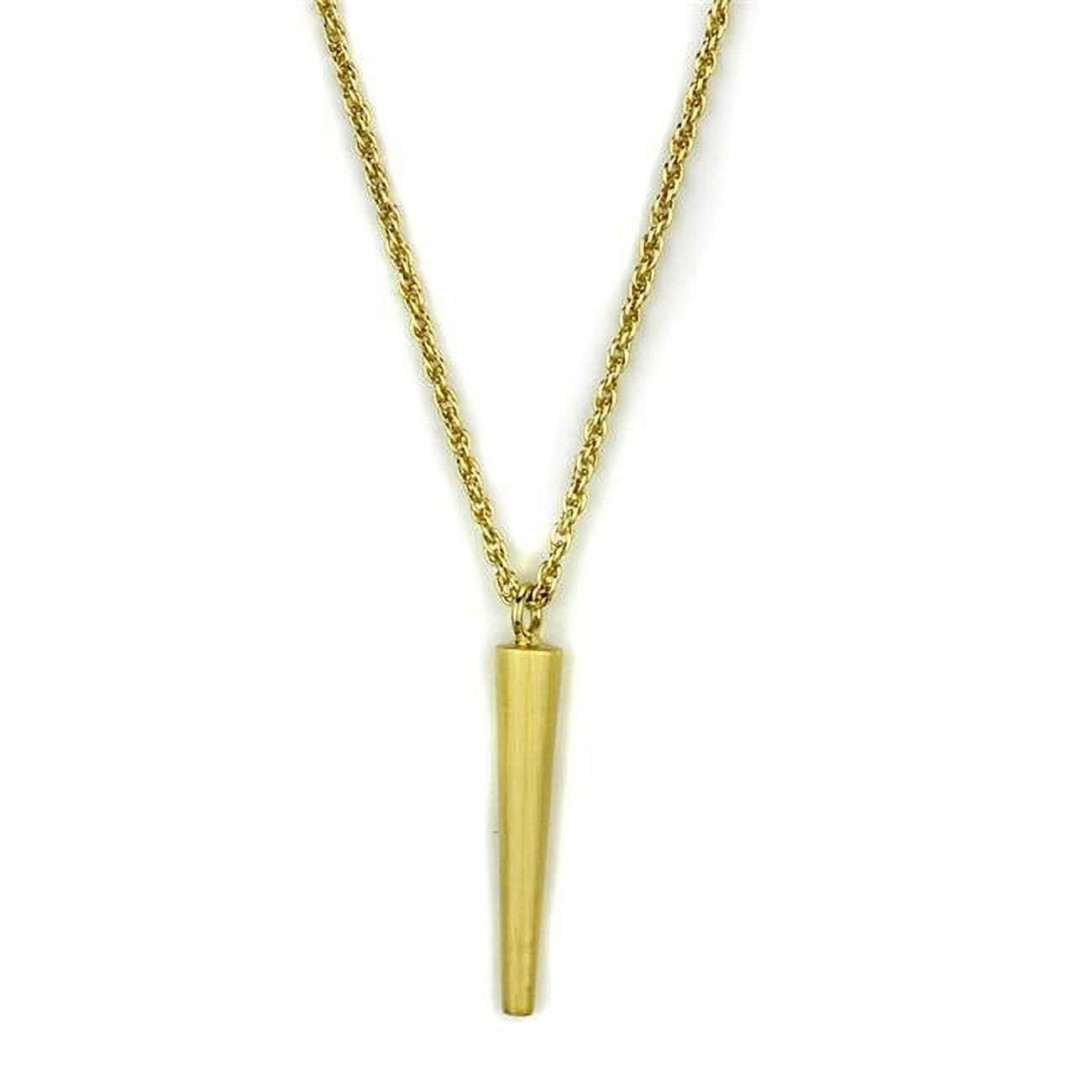 LO3710-16-3 16 Plus 3 in. Gold & Brush Brass Chain Pendant with No Stone