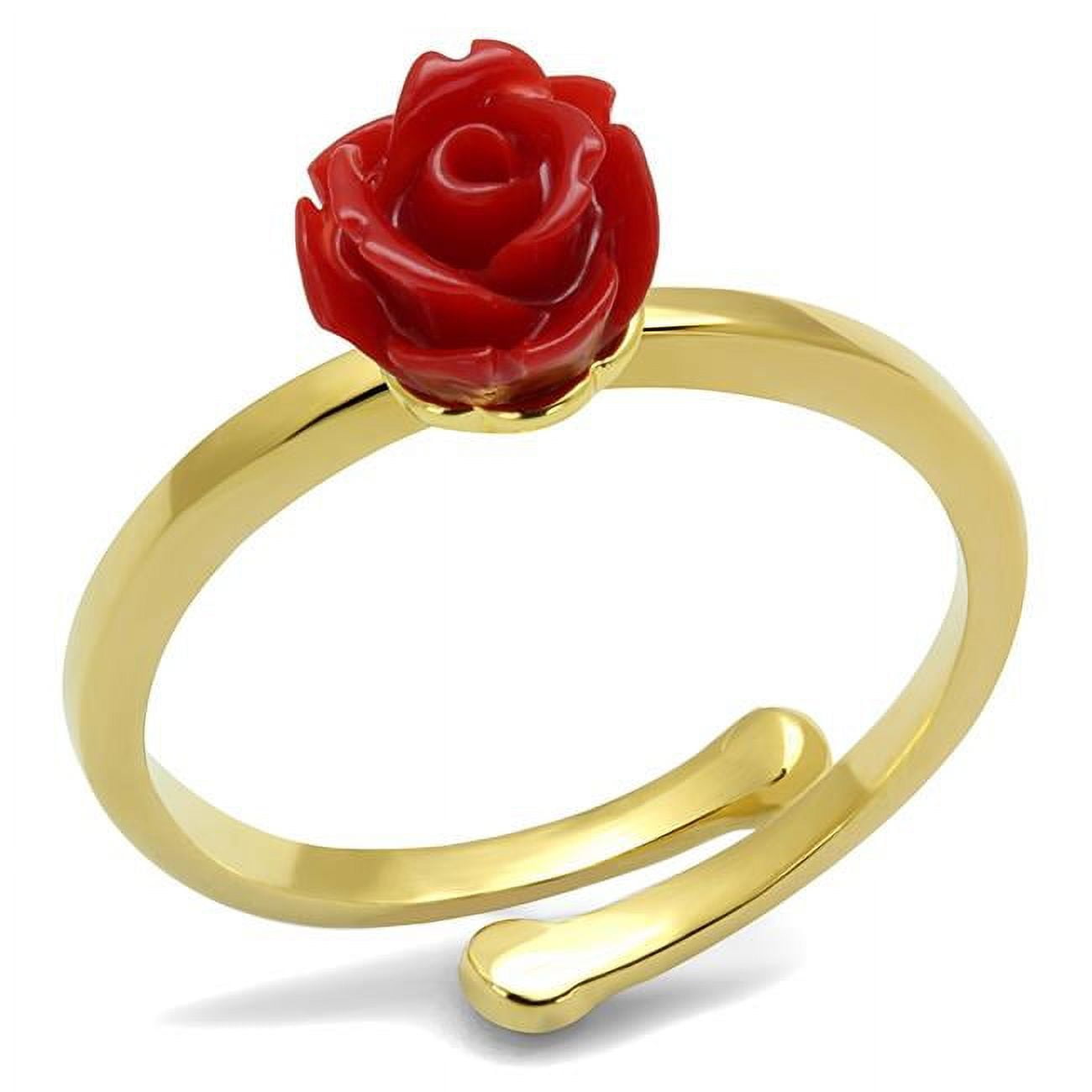 LO4058-8 Women Flash Gold Brass Ring with Synthetic in Siam - Size 8