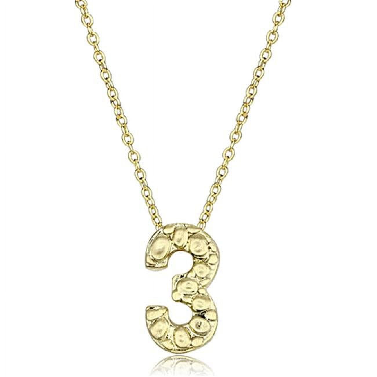 LO3467-16Plus3 Women Flash Gold Brass Chain Pendant with Top Grade Crystal in Clear - 16 & 3 in.