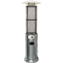 7 Ft. 34000 Btu Cylinder Flame Glass Patio Heater Propane Stainless Steel