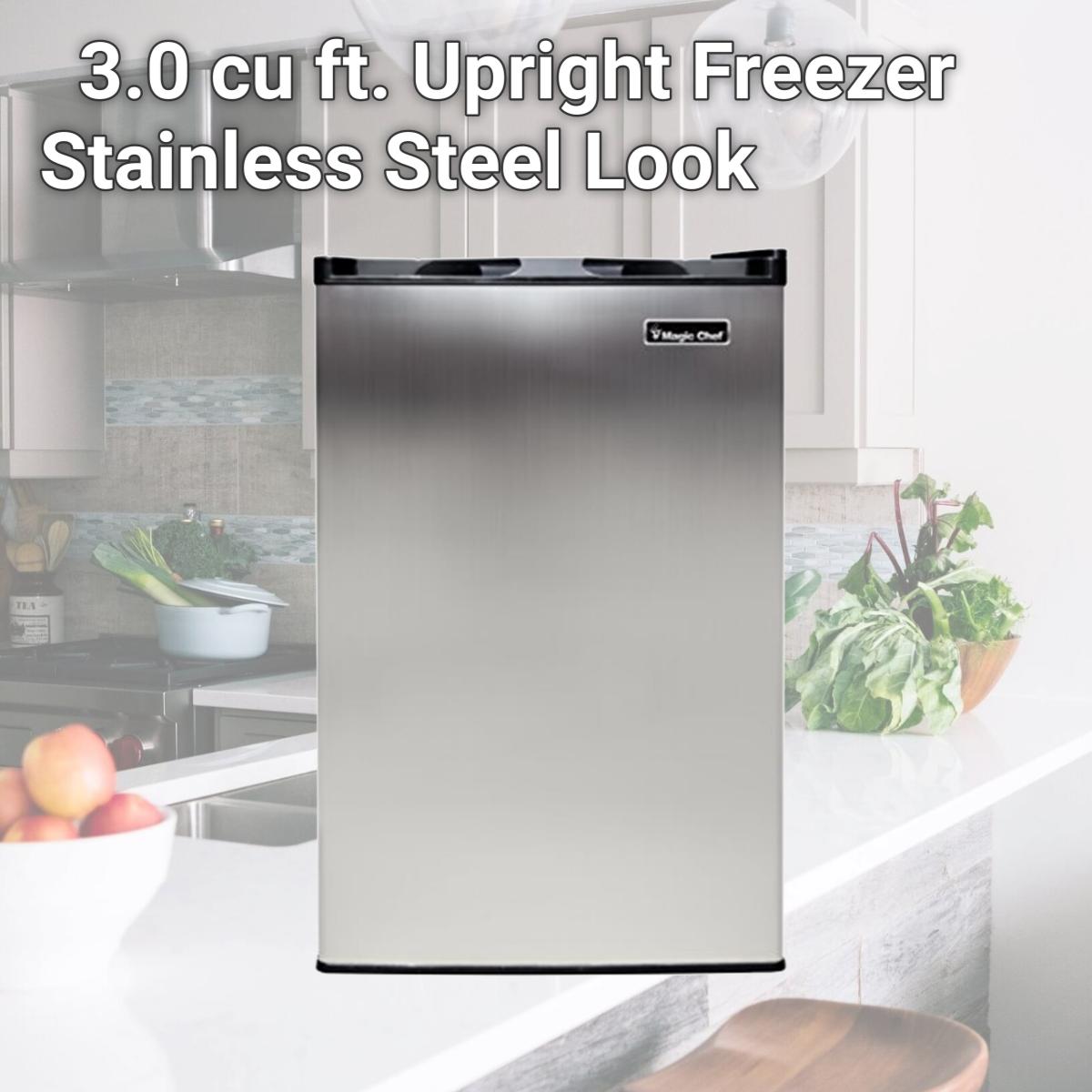 Picture of Magic MCUF3S2 3.0 cu ft. Upright Freezer Stainless Steel Look