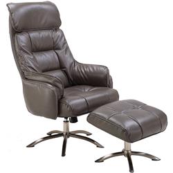 Hlc0206 Parker Pu Leather Office Chair With Ottoman, Dark Gray