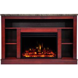 Cam5021-1chrlg3 Seville Electric Fireplace Heater With 47 In. Cherry Tv Stand Enhanced Log Display, Multi Color Flames & Remote Control