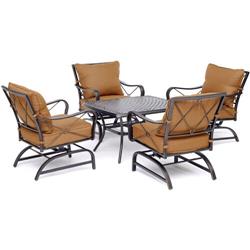 Summrnght5pcct Summer Nights 5 Piece Conversation Set With 4 Cross-back Rockers & A Cast-top Coffee Table