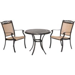 Fntdn3pcc Fontana 3 Piece Bistro Set With 2 Sling Chairs & A Cast-top Table