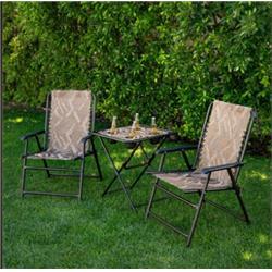 Elkhorn3pc Portable Camo Seating Set With 2 Folding Lawn Chairs & Folding Side Table - 3 Piece