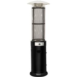 Han032blkcl 6 Ft. 34000 Btu Black Cylinder Patio Heater With Glass Flame Display