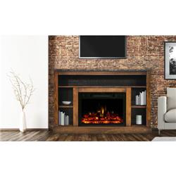 Cam5021-1wallg3 47 In. Seville Electric Fireplace Heater With Tv Stand, Walnut