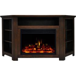 Cam5630-1wallg3 56 In. Electric Fireplace Heater With Corner Tv Stand, Walnut