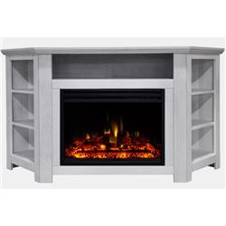 Cam5630-1whtlg3 56 In. Electric Fireplace Heater With Corner Tv Stand, White