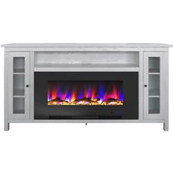 Cam6938-2wht 70 In. Electric Fireplace Tv Stand, White