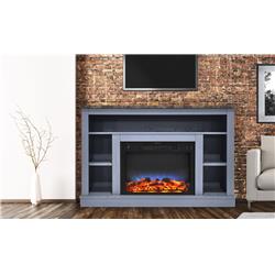 Cam5021-1sblled 47 In. Electric Fireplace With A Multi-color Led Insert & Slate Blue Mantel