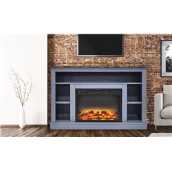 Cam5021-1sbllg2 47 In. Electric Fireplace With Enhanced Log Insert & Slate Blue Mantel