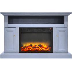 Cam5021-2sbllg2 Electric Fireplace With An Enhanced Log Display & 47 In. Entertainment Stand In Slate Blue