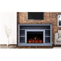 Cam5021-1sbllg3 Electric Fireplace Heater With 47 In. Blue Tv Stand, Enhanced Log Display