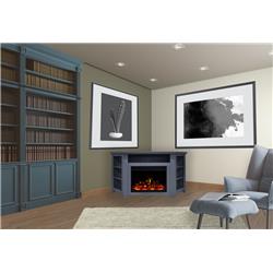 Cam5630-1sbllg3 Electric Fireplace Heater With 56 In. Blue Corner Tv Stand