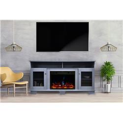 Cam6022-1sbllg3 Electric Fireplace Heater With 59 In. Slate Blue Tv Stand