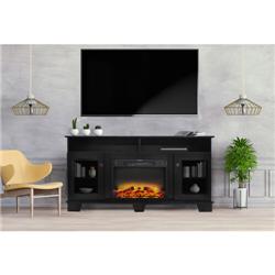 Cam6022-1coflg2 59 In. Electric Fireplace In Black Coffee With Entertainment Stand & Enhanced Log Display