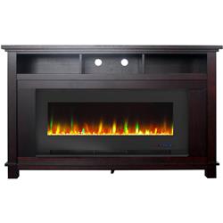 Cam5735-1mah San Jose Fireplace Entertainment Stand With 50 In. Color Changing Fireplace Insert & Crystal Rock Display, Mahogany