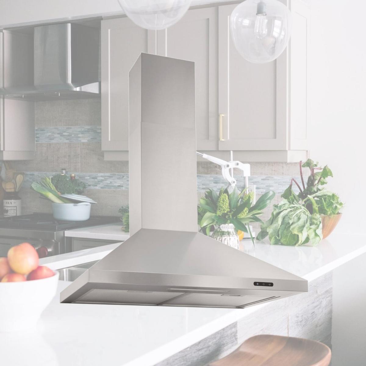 Picture of Broan EW4836SS 36 in. Convertible Wall Mount Chimney Range Hood with Led Light, Stainless Steel